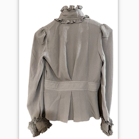 Alice Temperley for Target women’s Ruffled Victorian Gray Buttoned Blouse - Picture 6 of 17